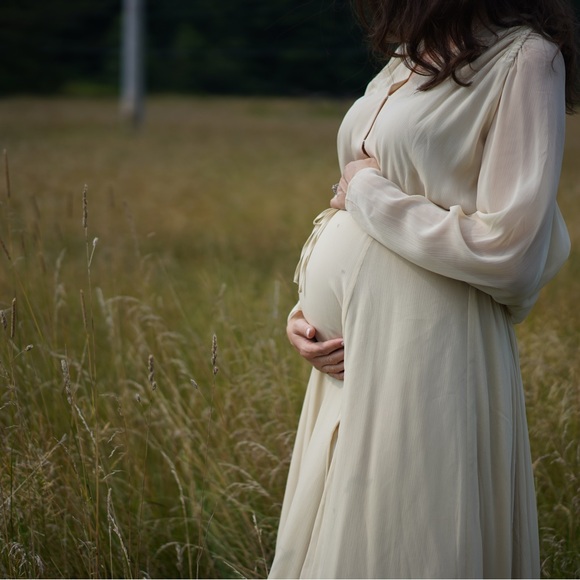 H&M chiffon flowy maternity Dress Oversized fits up to size Large or More! - Picture 5 of 11